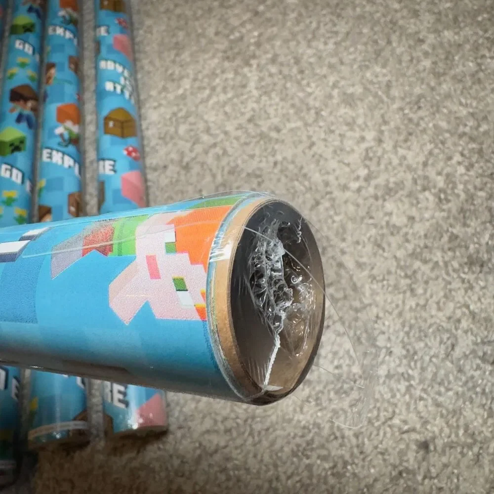 Hallmark Minecraft Gift Wrapping Paper LOT of 6 Rolls 120 sq ft Total Christmas